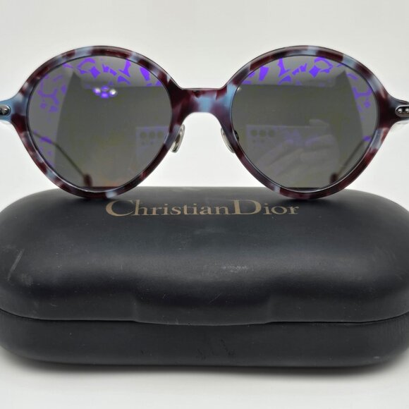 Christian Dior Umbrage Blue Tortoise Frame Purple Mirror Lens Sunglasses w/ Case main image 15